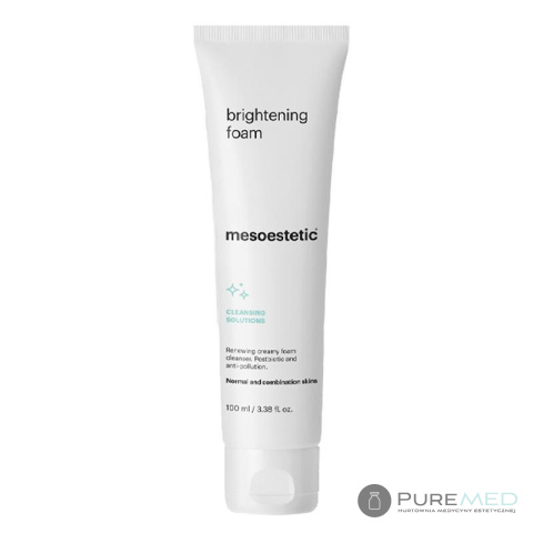 Mesoestetic brightening foam – rozświetlająca pianka do twarzy z kwasami AHA.