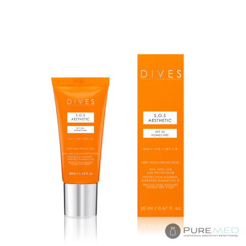 - DIVES MED - S.O.S AESTHETIC SPF 50+ Крем для ДОМАШНЕГО УХОДА с УФ-защитой для раздраженной и поврежденной кожи после процедур