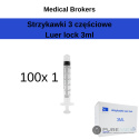 Strzykawki luer lock 3ml 100 sztuk